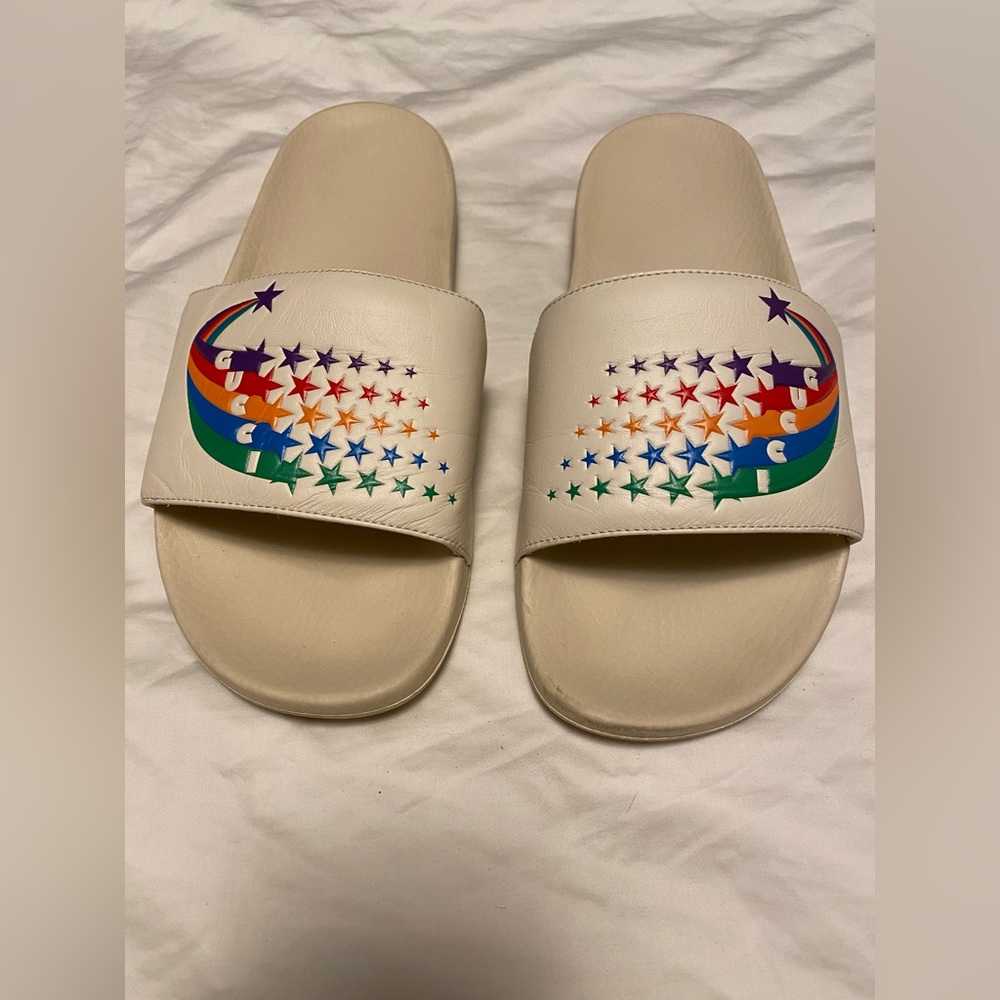 EUC Gucci Pursuit Logo Slide Sandal women’s size 42